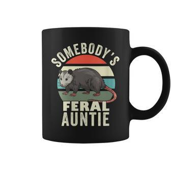 Somebodys Feral Auntie Retro Feral Cat Aunt Animal Cat Mom Gifts For Mom Funny Gifts Coffee Mug | Mazezy