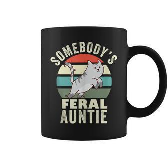 Somebodys Feral Auntie Wild Aunt Retro Cat Wild Family Coffee Mug | Mazezy