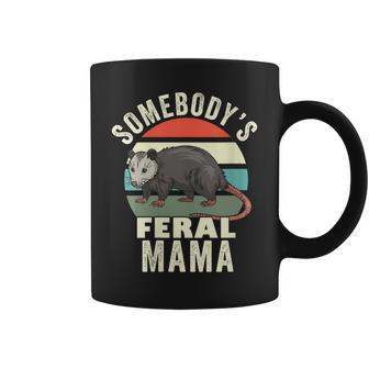 Somebodys Feral Mama Funny Mother Retro Feral Cat Mom Gifts For Mom Funny Gifts Coffee Mug | Mazezy