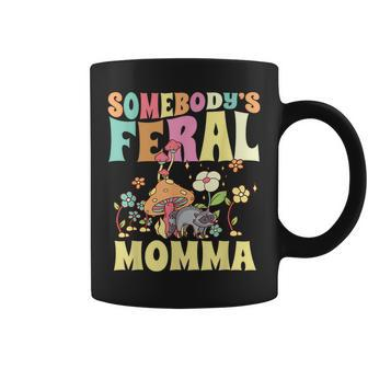 Somebodys Feral Momma Wild Family Raccoon Mom Mushroom Gifts For Mom Funny Gifts Coffee Mug | Mazezy