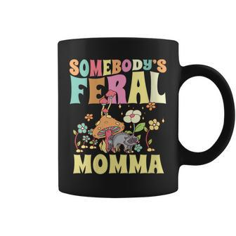 Somebodys Feral Momma Wild Family Raccoon Mom Mushroom Gifts For Mom Funny Gifts Coffee Mug | Mazezy
