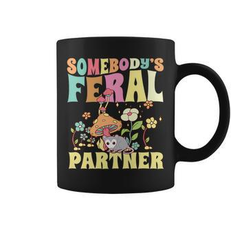 Somebodys Feral Partner Husband Wife Wild Family Opossum Funny Gifts For Husband Coffee Mug | Mazezy