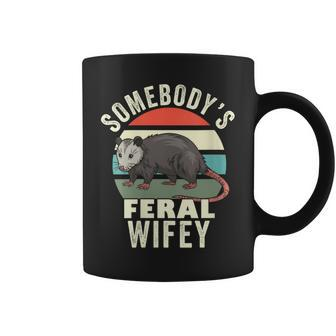 Somebodys Feral Wifey Funny Wife Retro Feral Cat Animal Funny Gifts For Wife Coffee Mug | Mazezy