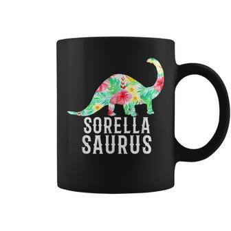 Sorellasaurus Italian Sister Funny Dinosaur Tropical Floral Coffee Mug | Mazezy