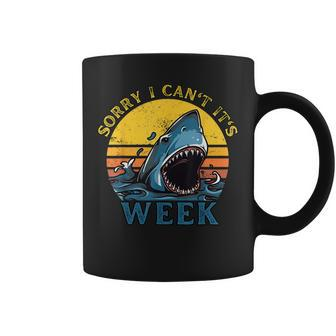 Sorry I Cant Its Week Funny Vintage Shark Gifts Week 2023 Gifts For Shark Lovers Funny Gifts Coffee Mug | Mazezy