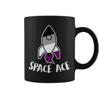 Space Ace Funny Asexual Pride Space Ship Rocket Flag Pride Month Funny Designs Funny Gifts Coffee Mug | Mazezy