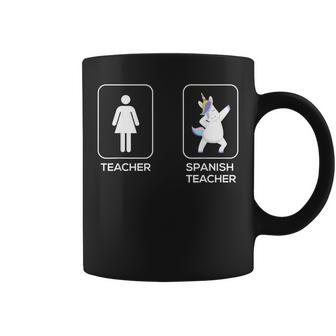Spanish Teacher Funny Dabbing Dance Unicorn Gifts For Teacher Funny Gifts Coffee Mug | Mazezy DE