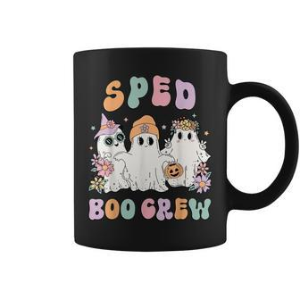 Sped Boo Crew Halloween Floral Ghost Special Ed Sped Teacher Coffee Mug - Monsterry DE