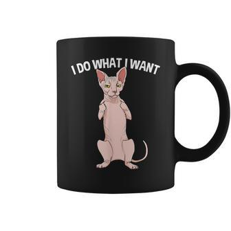 Sphynx Cat Showing Middle Finger I Do What I Want Coffee Mug | Mazezy