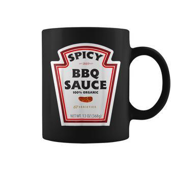 Spicy Bbq Sauce Bottle Label Group Halloween Costume Coffee Mug - Seseable