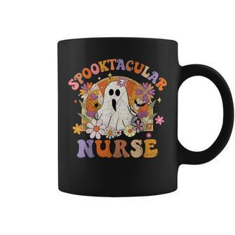 Spooktacular Nurse Happy Halloween Spooky Flower Matching Coffee Mug - Monsterry CA