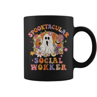 Spooktacular Social Worker Happy Halloween Spooky Matching Coffee Mug - Seseable
