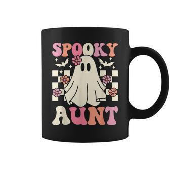 Spooky Aunt Halloween Ghost Costume Retro Groovy Coffee Mug - Thegiftio UK