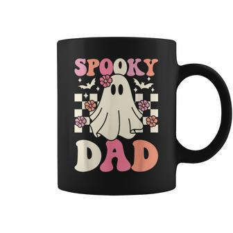 Spooky Dad Halloween Ghost Costume Retro Groovy Coffee Mug - Monsterry
