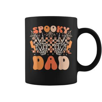 Spooky Dad Halloween Skeleton Costume Retro Groovy Coffee Mug