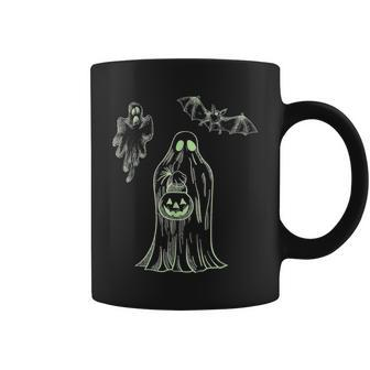 Spooky Ghost Halloween Glow In Dark Halloween Costume Coffee Mug - Monsterry DE