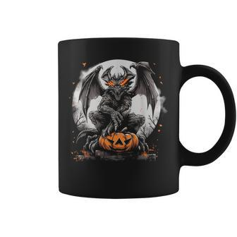 Spooky Halloween Cemetery Dragon Coffee Mug - Monsterry