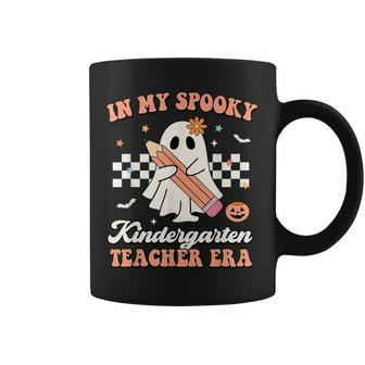 In My Spooky Kindergarten Teacher Era Groovy Retro Halloween Coffee Mug - Monsterry CA
