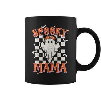 Spooky Mama Mom Cute Ghost Retro Spooky Season Halloween Coffee Mug - Seseable