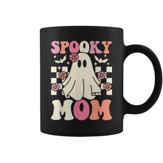 Spooky Mom Halloween Ghost Costume Retro Groovy Coffee Mug | Mazezy