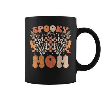 Spooky Mom Halloween Skeleton Costume Retro Groovy Coffee Mug - Thegiftio UK