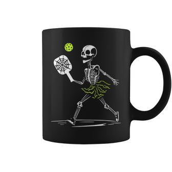 Spooky Pickleball Halloween Skeleton Coffee Mug - Monsterry