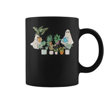 Spooky Plant Lady Halloween Ghost Garden Watering Flowers Coffee Mug - Monsterry DE