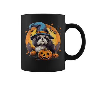 Spooky Shih Tzu Dog Witch Halloween Coffee Mug - Seseable