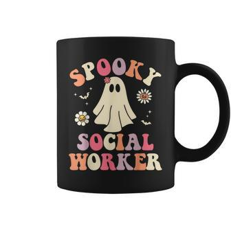 Spooky Social Worker Halloween School Social Work Ghost Coffee Mug - Thegiftio UK