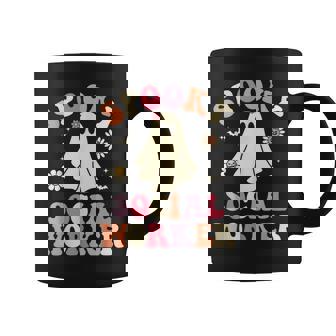 Spooky Social Worker Halloween School Social Work Ghost Coffee Mug - Thegiftio