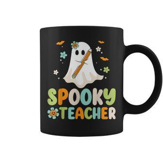 Spooky Teacher Ghost Holding Pencil Halloween Teaching Coffee Mug - Monsterry UK