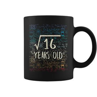 Square Root Of 16 4Th Birthday 4 Years Old Math Geek Math Funny Gifts Coffee Mug | Mazezy