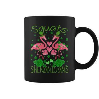 Squats And Shenanigans Flamingo St Patricks Day Coffee Mug | Mazezy