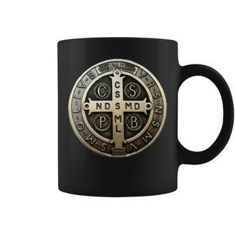 St Benedict Medal Saint Benedict Cross Catholic Christian Coffee Mug | Mazezy