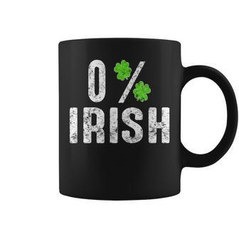 St Patricks Day Gift Shamrocks Zero Percent Irish Funny Coffee Mug | Mazezy