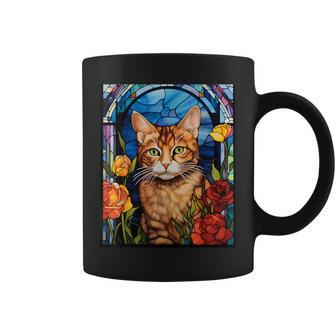 Stained Glass Style European Shorthair Cat Coffee Mug | Mazezy