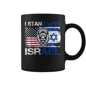 I Stand With Israel Us Support Lion Love Israeli Brotherhood Coffee Mug - Monsterry