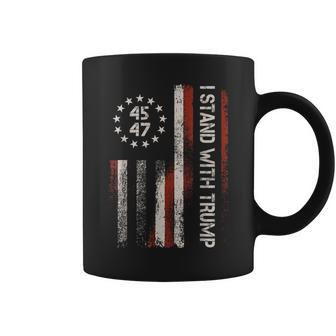 I Stand With Trump 45 47 4Th Of July Usa America Flag Retro Coffee Mug - Seseable