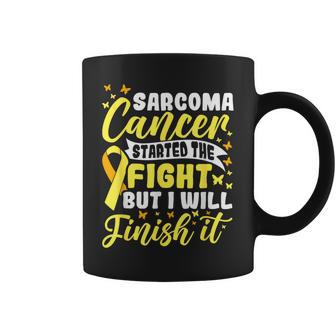 Started The Fight But I Will Finish Sarcoma Cancer Awareness Coffee Mug | Mazezy