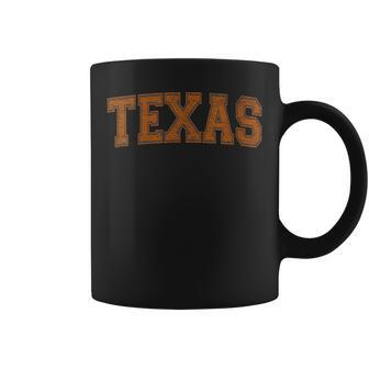 State Of Texas Varsity Style Faded Distressed Coffee Mug - Monsterry