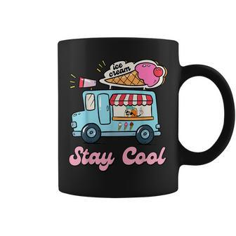 Stay Cool Ice Cream Van Summer Beach Vacay Ice Cream Cone Coffee Mug | Mazezy