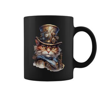 Steampunk The Commander Cat Victorian Coffee Mug | Mazezy CA