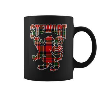 Stewart Scottish Clan Lion Family Name Tartan Kilt Gift For Womens Coffee Mug | Mazezy