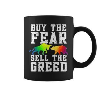 Stocks Buy The Fear Sell The Greed Invest Bull Market Quote Coffee Mug | Mazezy