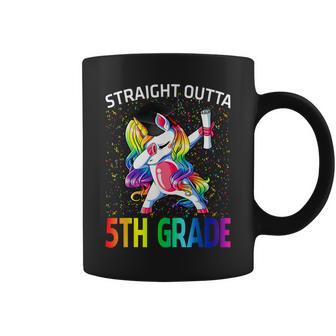 Straight Outta 5Th Grade Graduation Unicorn Coffee Mug | Mazezy