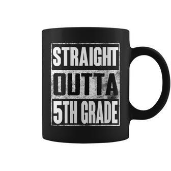 Straight Outta 5Th Grade Vintage Base Fifth Grade Coffee Mug | Mazezy