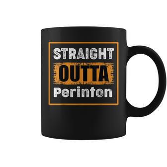Straight Outta Perinton New York Usa Retro Distressed Humor Coffee Mug | Mazezy