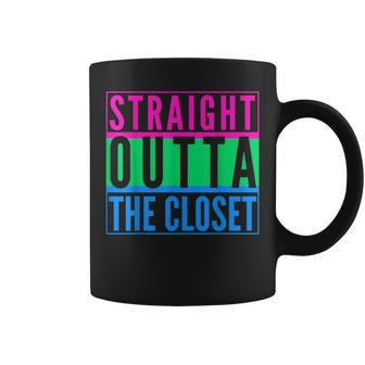 Straight Outta The Closet Lgbt Pride Polysexual Poly Gay Coffee Mug | Mazezy