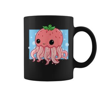 Strawberry Jellyfish Cute Kawaii Uwu Ocean Pink Aesthetic Coffee Mug | Mazezy