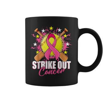 Strike Out Breast Cancer Awareness Month Softball Fight Pink Coffee Mug | Mazezy